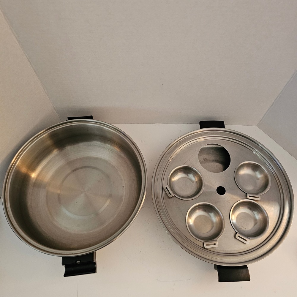 MCM Kitchen Queen 18-8 Stainless Steel 3-Ply Egg Poacher Set Made USA Vintage